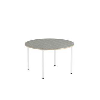 Bord 12:38 akustikk linoleum rundt Ø120 cm hvitt