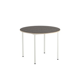 Bord 12:38 akustikk linoleum rundt Ø120 cm hvitt