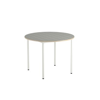 Bord 12:38 akustikk linoleum rundt Ø120 cm hvitt