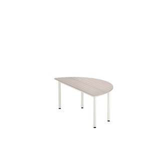 Bord 12:38 FSC akustikk optimal laminat halvrundt 120-60 cm hvitt