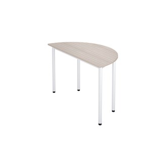 Bord 12:38 FSC akustikk optimal laminat halvrundt 120-60 cm hvitt