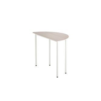 Bord 12:38 FSC akustikk optimal laminat halvrundt 120-60 cm hvitt