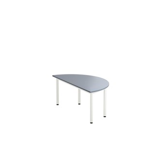 Bord 12:38 FSC akustikk optimal laminat halvrundt 120-60 cm hvitt