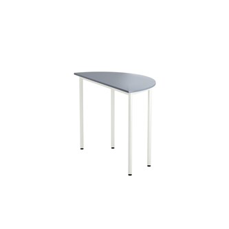 Bord 12:38 FSC akustikk optimal laminat halvrundt 120-60 cm hvitt