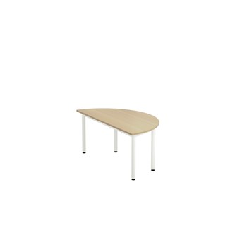 Bord 12:38 FSC akustikk optimal laminat halvrundt 120-60 cm hvitt