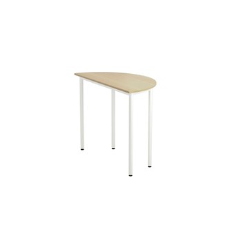 Bord 12:38 FSC akustikk optimal laminat halvrundt 120-60 cm hvitt