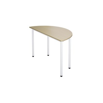 Bord 12:38 FSC akustikk optimal laminat halvrundt 120-60 cm hvitt