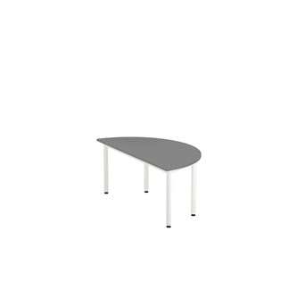 Bord 12:38 FSC akustikk optimal laminat halvrundt 120-60 cm hvitt