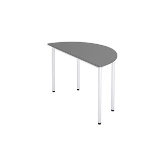 Bord 12:38 FSC akustikk optimal laminat halvrundt 120-60 cm hvitt