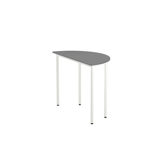 Bord 12:38 FSC akustikk optimal laminat halvrundt 120-60 cm hvitt
