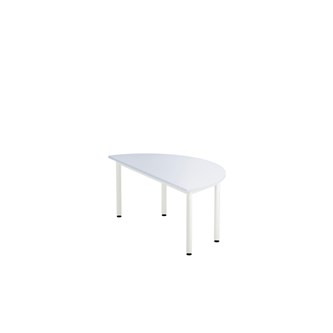 Bord 12:38 FSC akustikk optimal laminat halvrundt 120-60 cm hvitt
