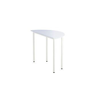 Bord 12:38 FSC akustikk optimal laminat halvrundt 120-60 cm hvitt