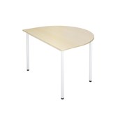 Bord 12:38 FSC akustikk optimal laminat halvrundt 120-90 cm hvitt