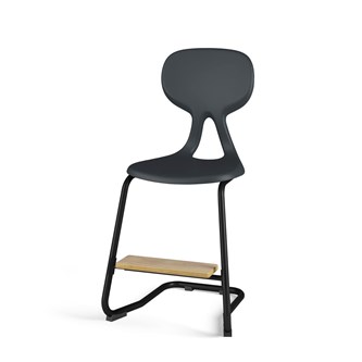 Stol Poly C medium 45 cm  fotstøtte svart
