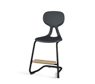 Stol Poly C medium 45 cm  fotstøtte svart