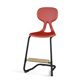 Stol Poly C medium 50 cm  fotstøtte svart