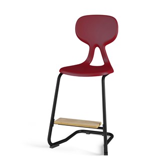 Stol Poly C medium 50 cm  fotstøtte svart