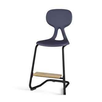 Stol Poly C medium 50 cm  fotstøtte svart
