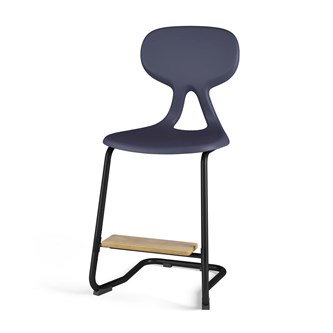 Stol Poly C large 50 cm fotstøtte svart