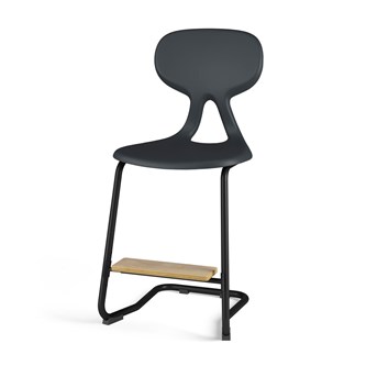 Stol Poly C large 50 cm fotstøtte svart