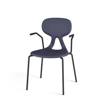 Stol Poly 4 large 45 cm armlene svart