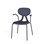 Stol Poly 4 large 45 cm armlene svart