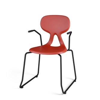 Stol Poly meie large 45 cm armlener svart