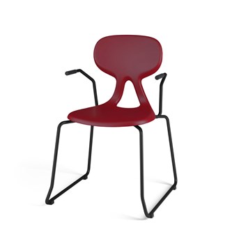 Stol Poly meie large 45 cm armlener svart