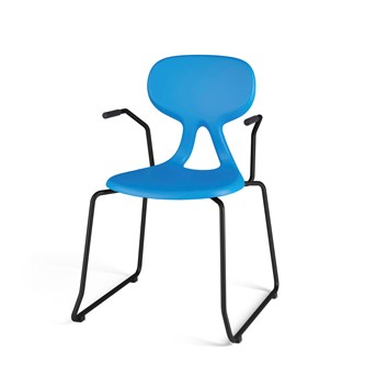 Stol Poly meie large 45 cm armlener svart