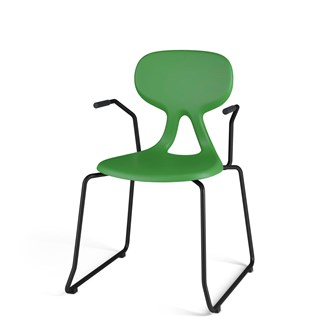 Stol Poly meie large 45 cm armlener svart