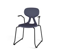 Stol Poly meie large 45 cm armlener svart