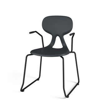 Stol Poly meie large 45 cm armlener svart