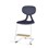 Stol Poly C large 45 cm fotstøtte hvit