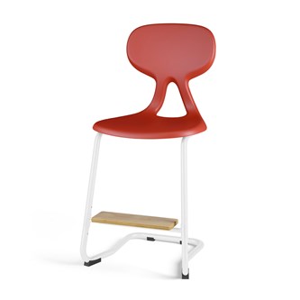 Stol Poly C large 50 cm fotstøtte hvit