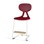 Stol Poly C large 50 cm fotstøtte hvit