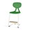 Stol Poly C large 50 cm fotstøtte hvit