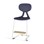 Stol Poly C large 50 cm fotstøtte hvit