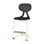 Stol Poly C large 50 cm fotstøtte hvit