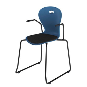 Stol Karoline meie large 45 cm armlene svart