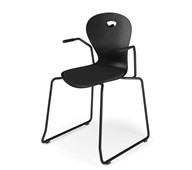 Stol Karoline meie large 45 cm armlene svart