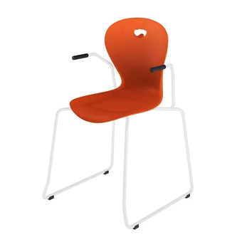 Stol Karoline meie large 45 cm armlener hvit