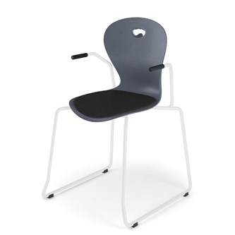 Stol Karoline meie large 45 cm armlener hvit