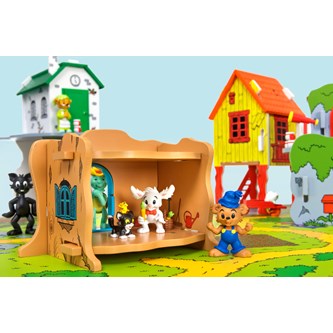 Bamseby med figurer