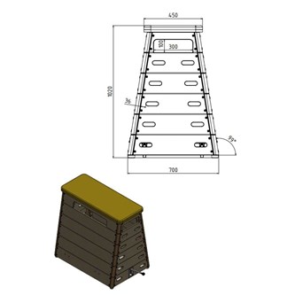 Kasse 6-delt 110 cm