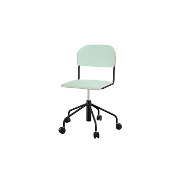 Stol Matte sh 45-56 cm høy 5-kryss hjul stort sete svart