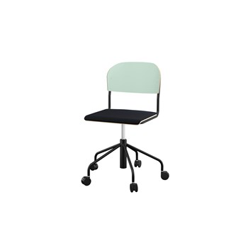 Stol Matte sh 45-56 cm høy 5-kryss hjul stort sete svart