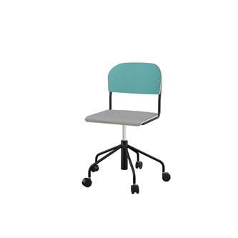 Stol Matte sh 45-56 cm høy 5-kryss hjul stort sete svart