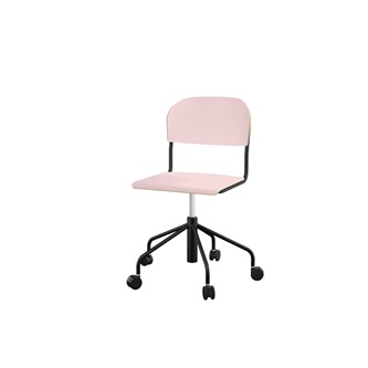 Stol Matte sh 45-56 cm høy 5-kryss hjul stort sete svart