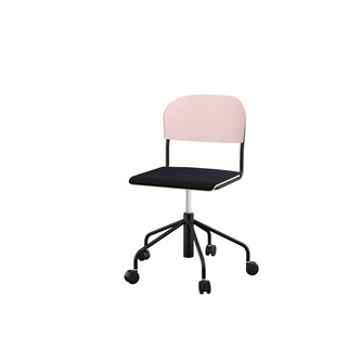 Stol Matte sh 45-56 cm høy 5-kryss hjul stort sete svart