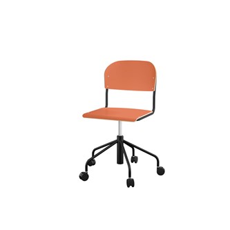 Stol Matte sh 45-56 cm høy 5-kryss hjul stort sete svart